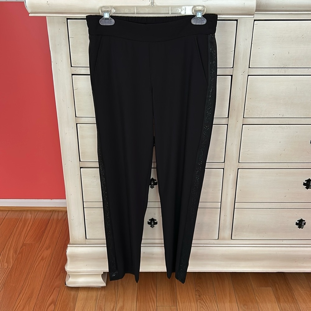 Tuxedo Pant with black stone ribbon down each side